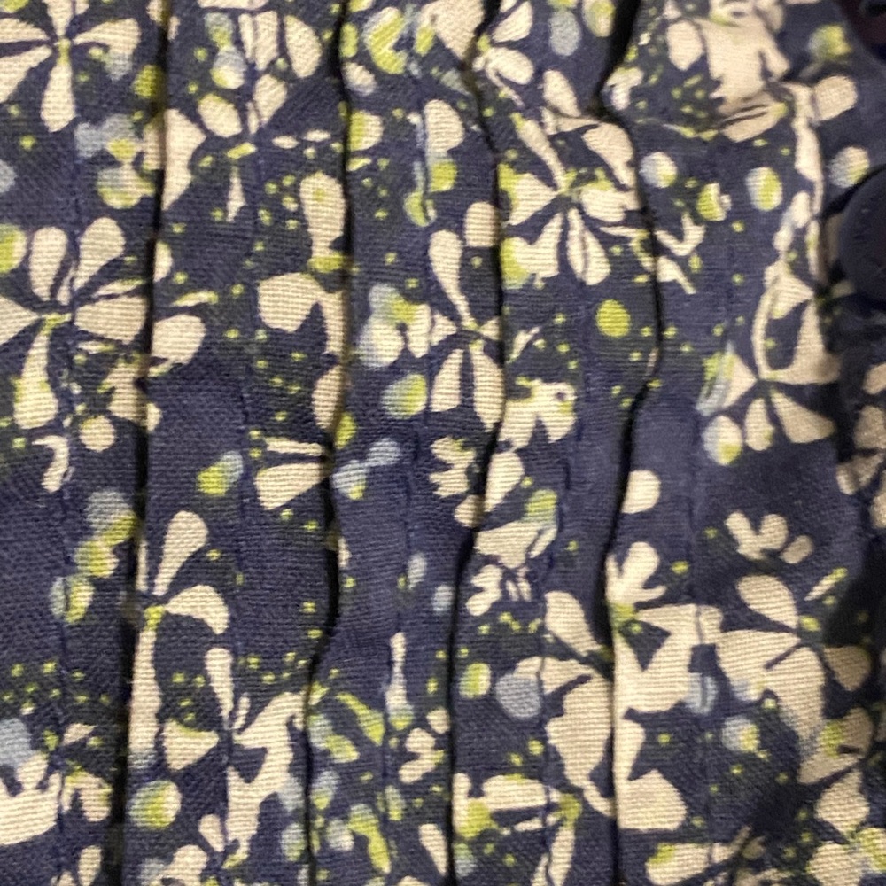 Liz Claiborne Blue, Green, White Floral Button Down Shirt w/ Pleated Front Sz XL - Picture 9 of 10